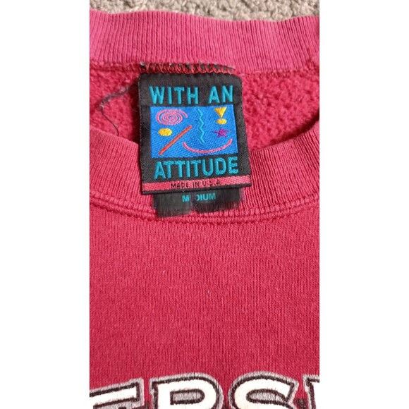 Vtg Alabama Sweatshirt Mens M 90s With An Attitude Cotton Fleece Crimson Tide - Picture 2 of 6